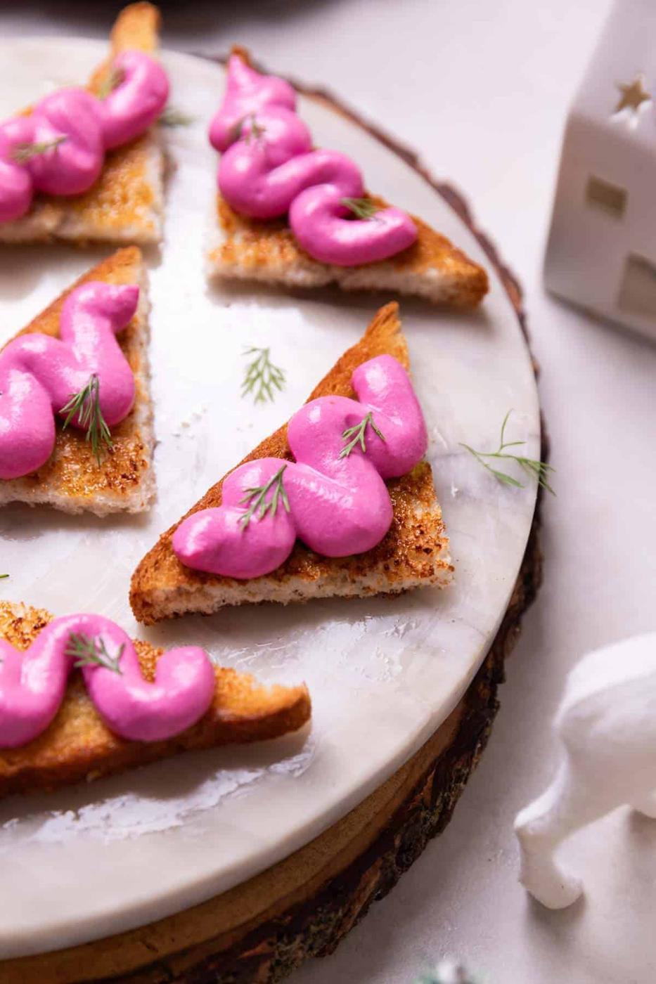 Paneer Beetroot Toast