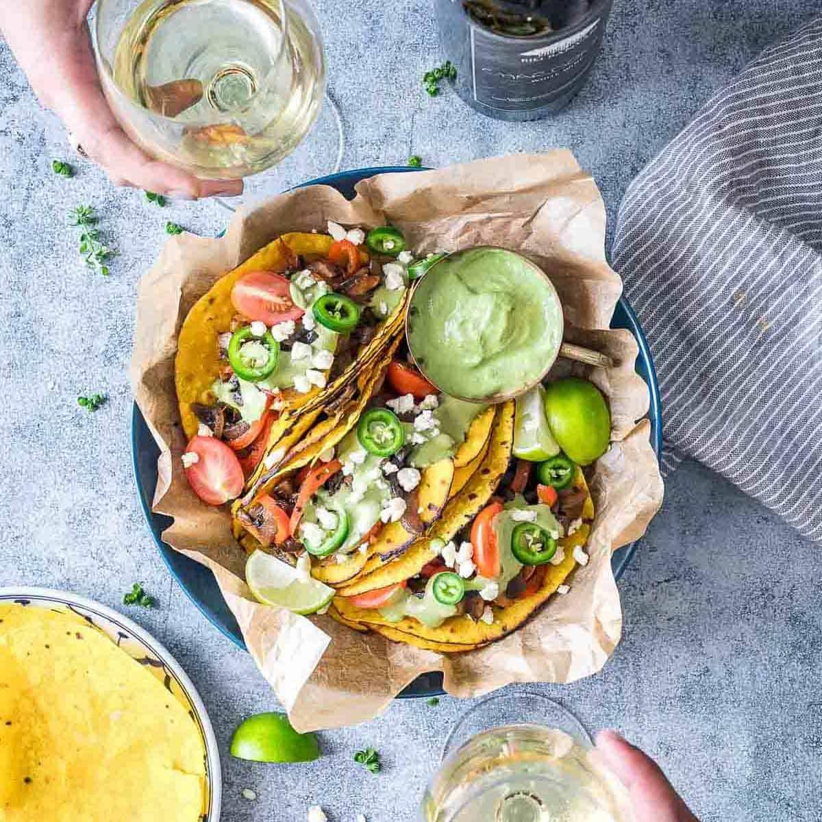 Vegetarian Portobello Mushroom Fajita Tacos