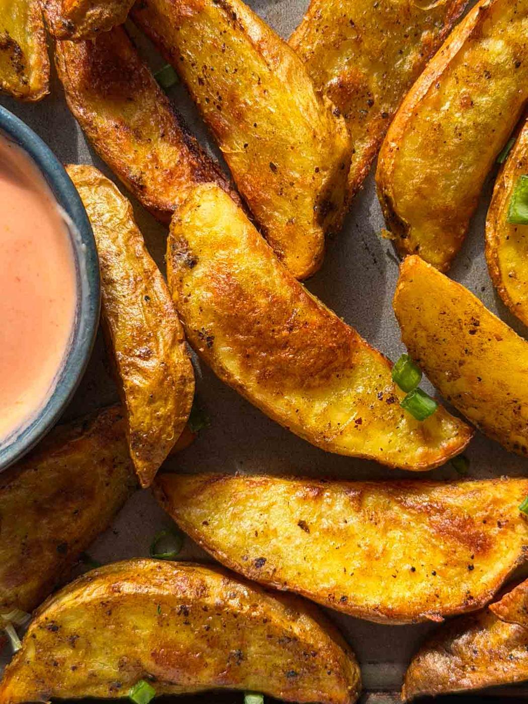 Masala Potato Wedges in Air Fryer