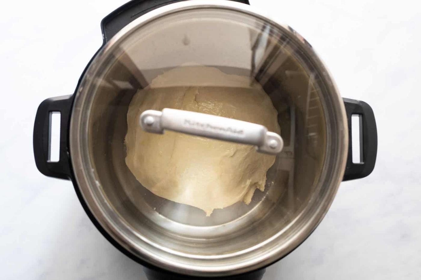 Glass lid on the dough to let the dough proof