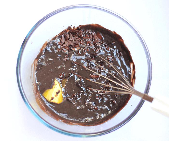 step by step shots showing how to make chocolate pudding