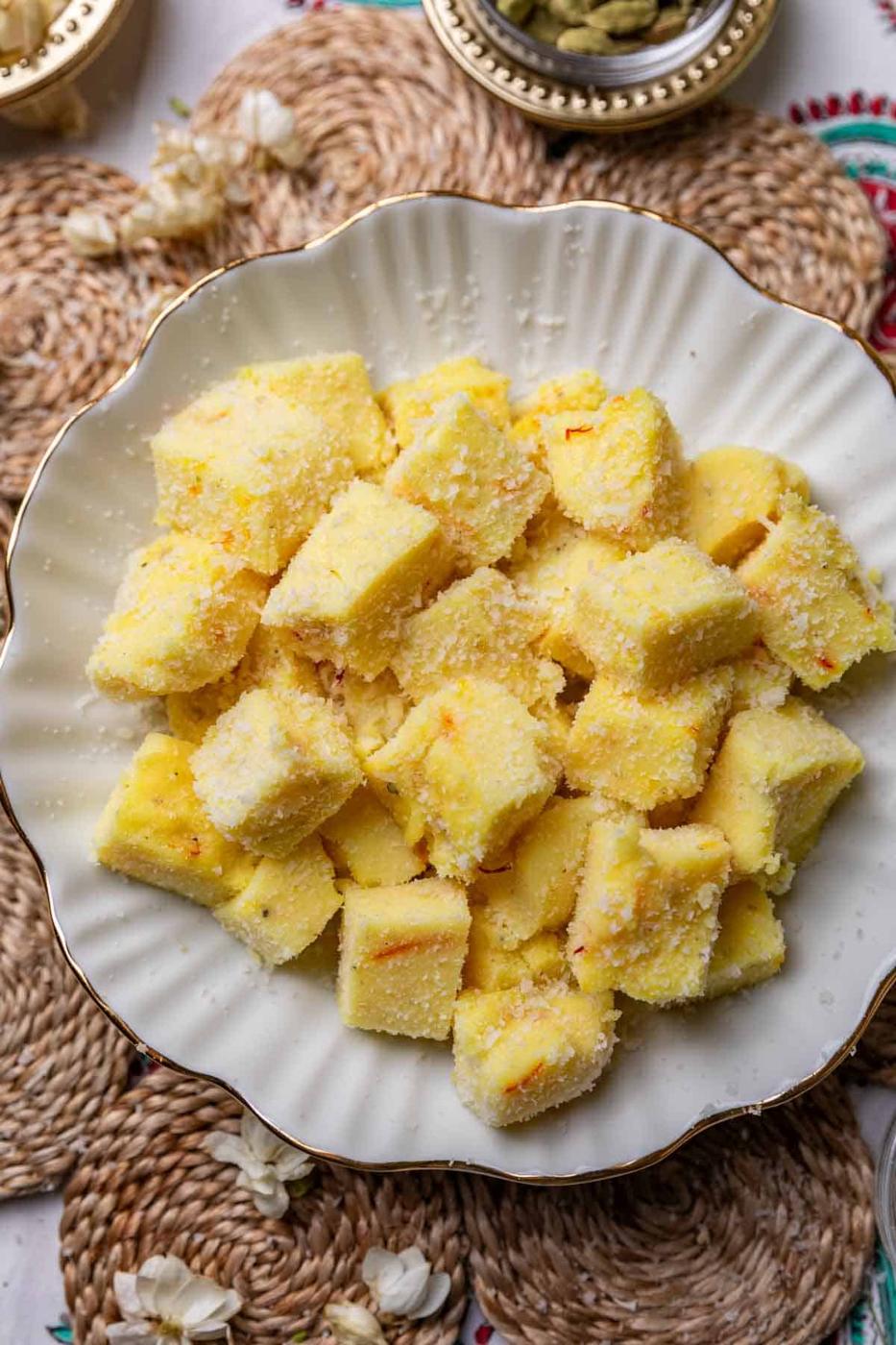 Saffron Milk Pudding Bites