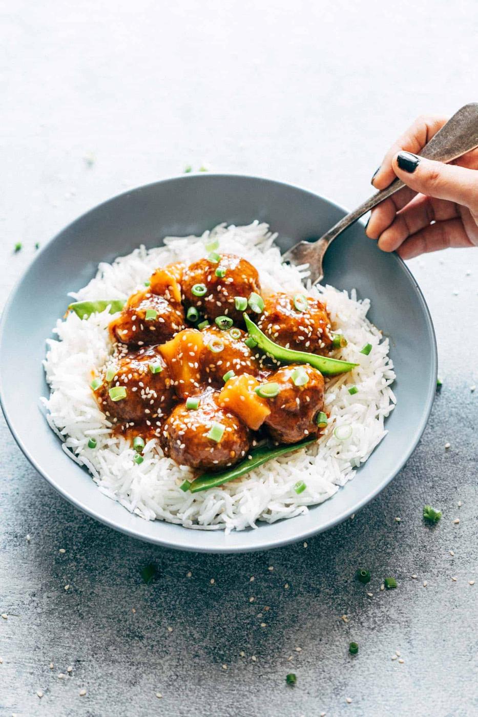 Slow Cooker Teriyaki Meatballs with Pineapple