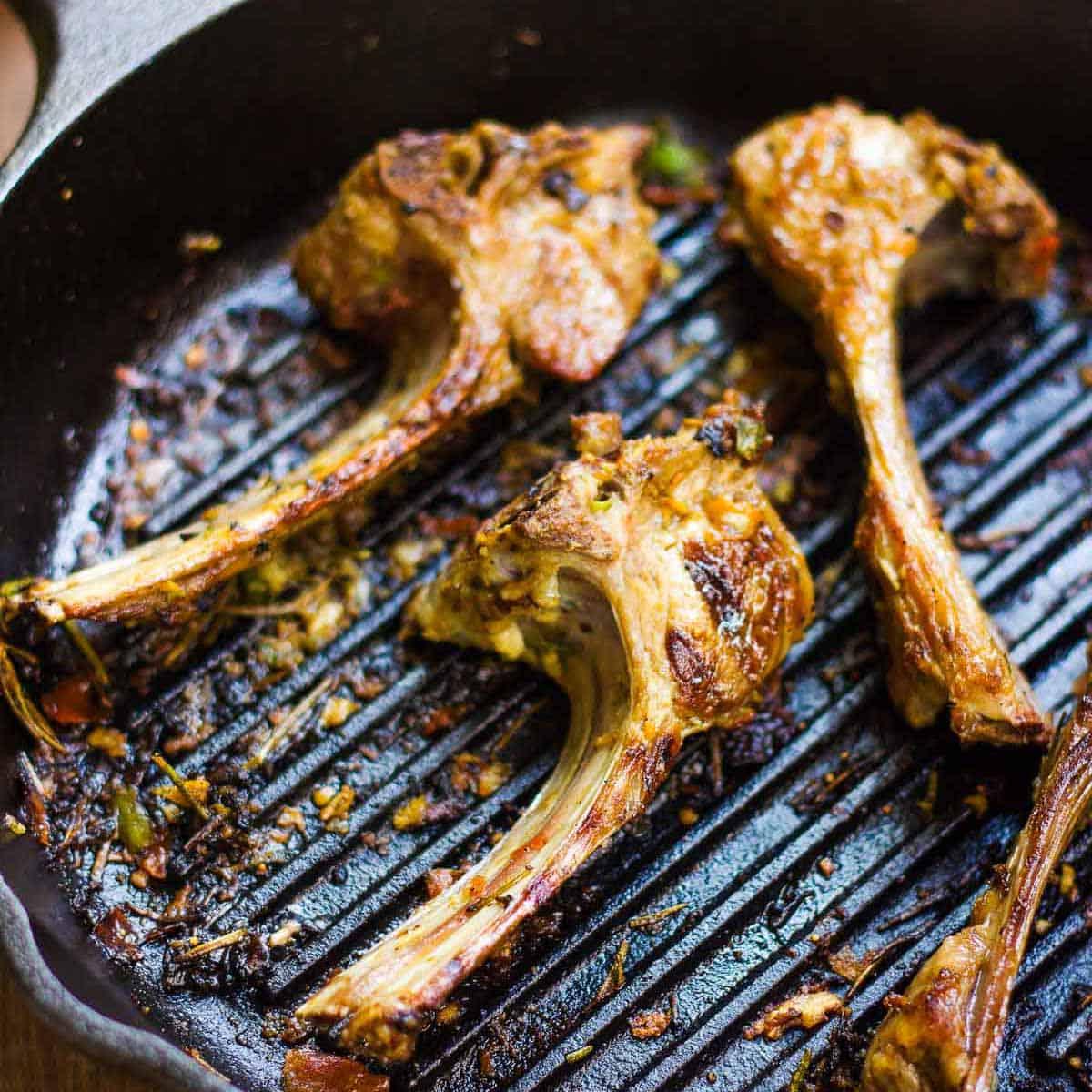 Spiced Lamb Chops with Figs and Balsamic Reduction
