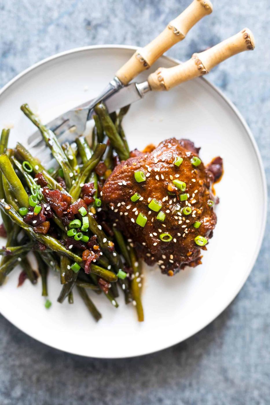 Spicy Korean Chicken Thighs in Gochujang Sauce