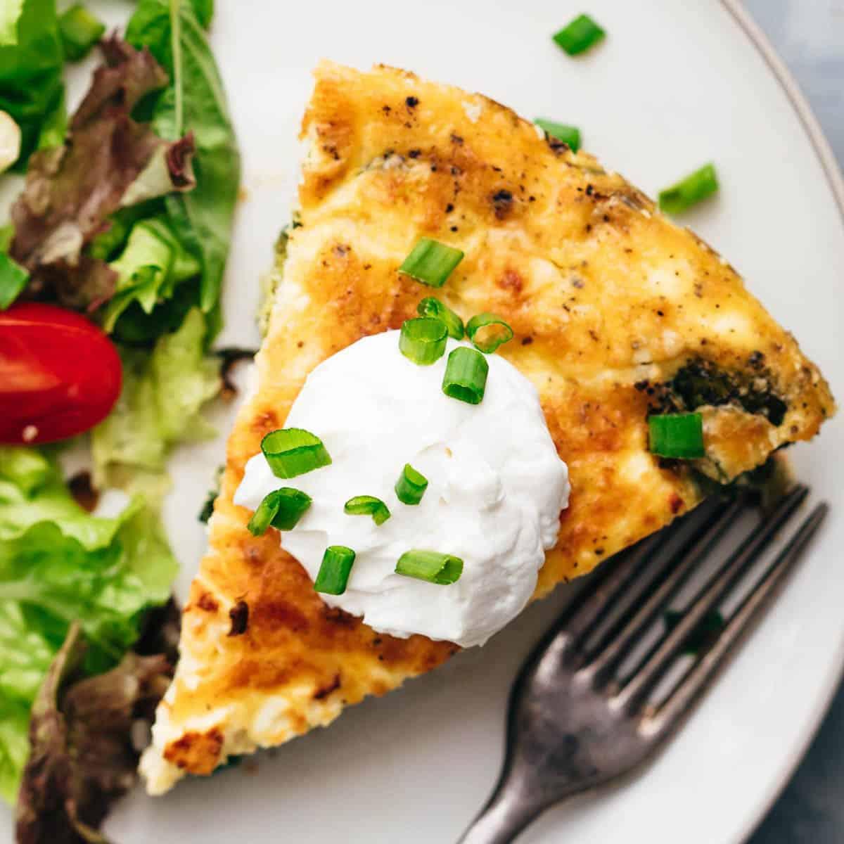 Spinach Potato Veggie Frittata in a Cast Iron