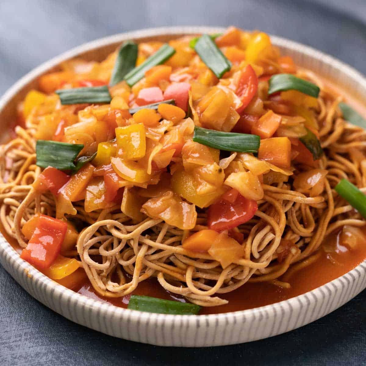 Sweet and Sour Vegetables + Crispy Noodles