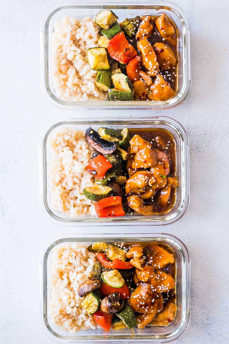 Teriyaki Chicken Stir Fry Meal Prep Lunch Boxes