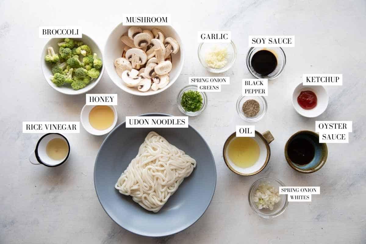 udon pepper noodles ingredients with text overlay