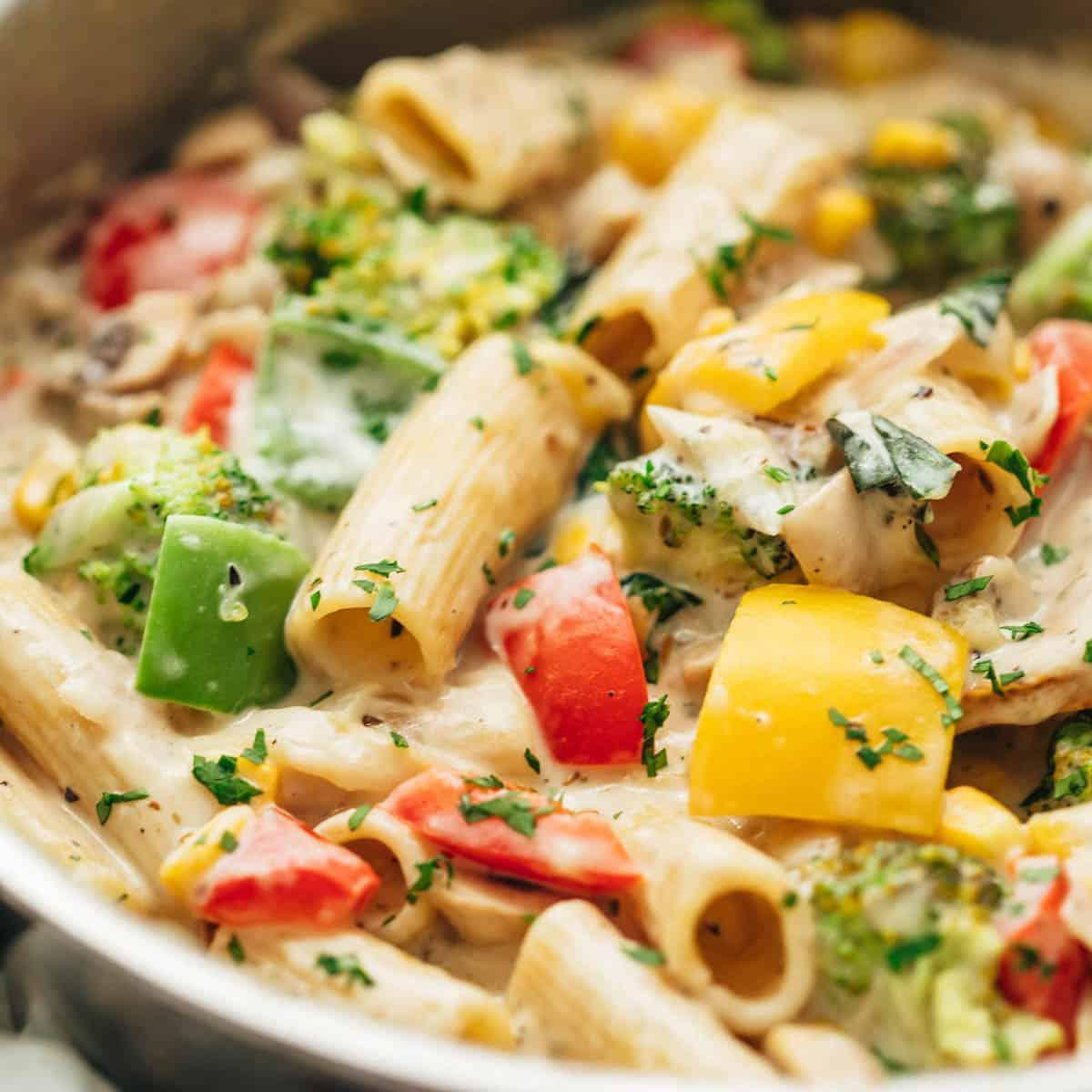 White Sauce Pasta with Vegetables