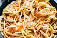 Easy 20 Minute 5 Ingredient Shrimp Aglio Olio Spaghetti
