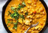 Creamy Golden Coconut Curry with Cauliflower and Chickpeas