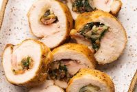 Gourmet Bacon Mushroom Chicken Roulade