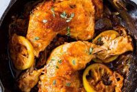 Golden Lemon Thyme Chicken Legs with Sweet Caramelized Onions