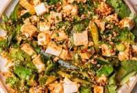 Zesty Sesame Tofu and Cucumber Salad