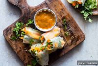 Vibrant Mango Bell Pepper Fresh Rolls Zesty Cilantro Dip