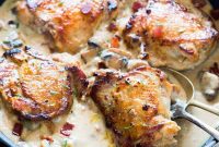 Velvety Rosemary Bacon Mushroom Chicken Thighs