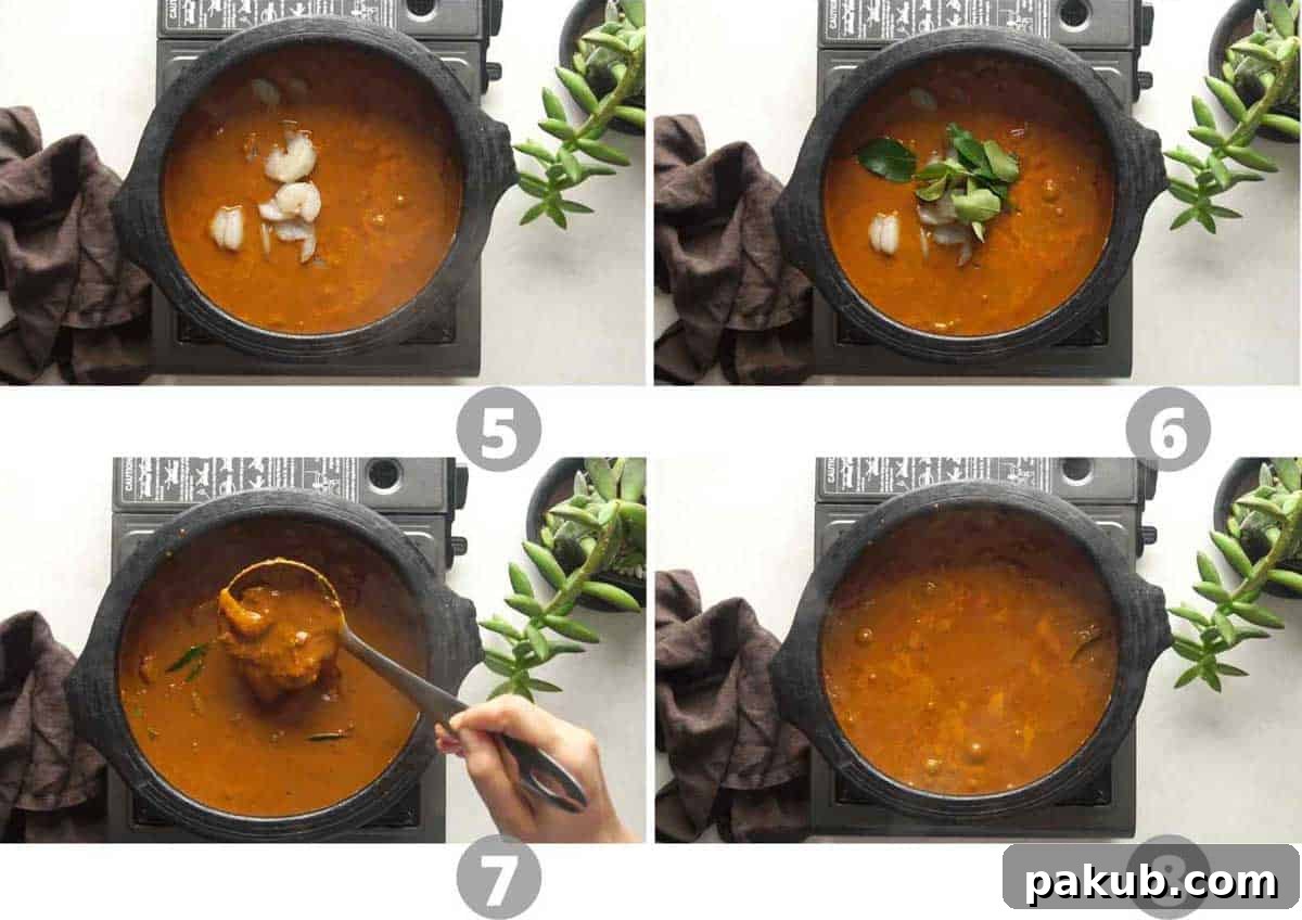 Sun-Kissed Goan Prawn and Coconut Curry 7 Step by step picture collage showing how to cook the prawns in the curry