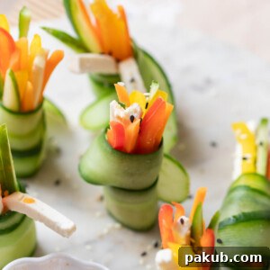 Refreshing cucumber rolls served elegantly on a white platter