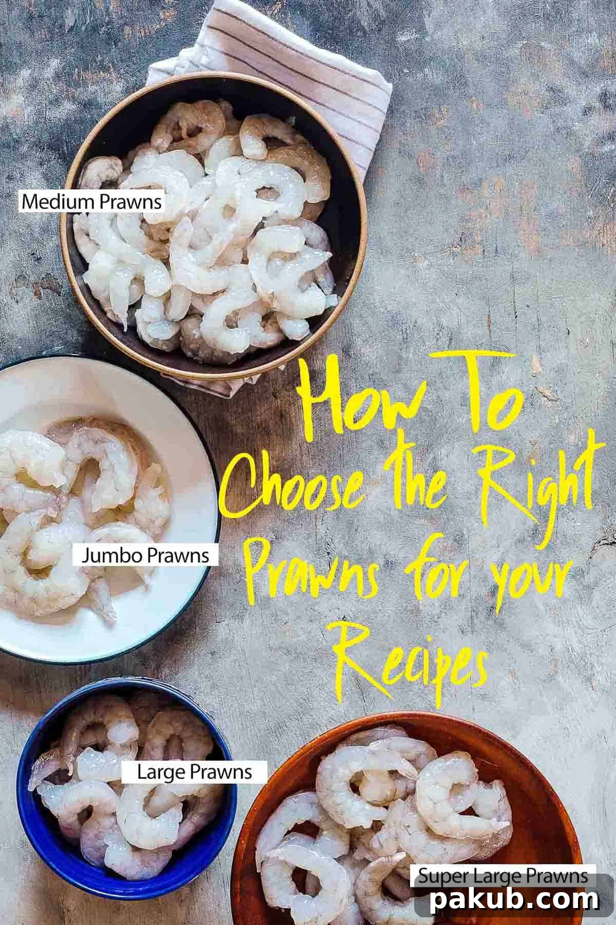 How to choose the right prawn sizes for your recipes from a variety of sizes available in the market