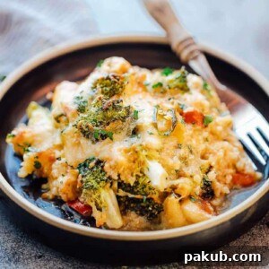 Healthy Cauliflower Rice Broccoli served piping hot!