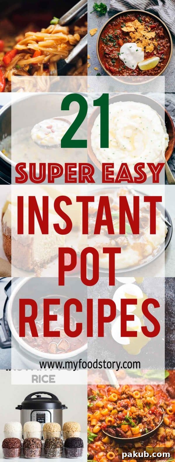 Master Your Instant Pot 21 Recipes for Every Meal 2 A vibrant display of various dishes showcasing the versatility of Instant Pot recipes for every mealtime, including breakfast, lunch, dinner, and dessert options.