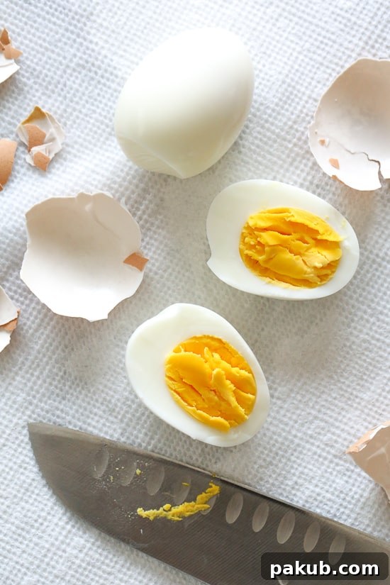 Master Your Instant Pot 21 Recipes for Every Meal 3 Perfectly boiled eggs cooked in an Instant Pot, ideal for a quick and healthy breakfast or snack.