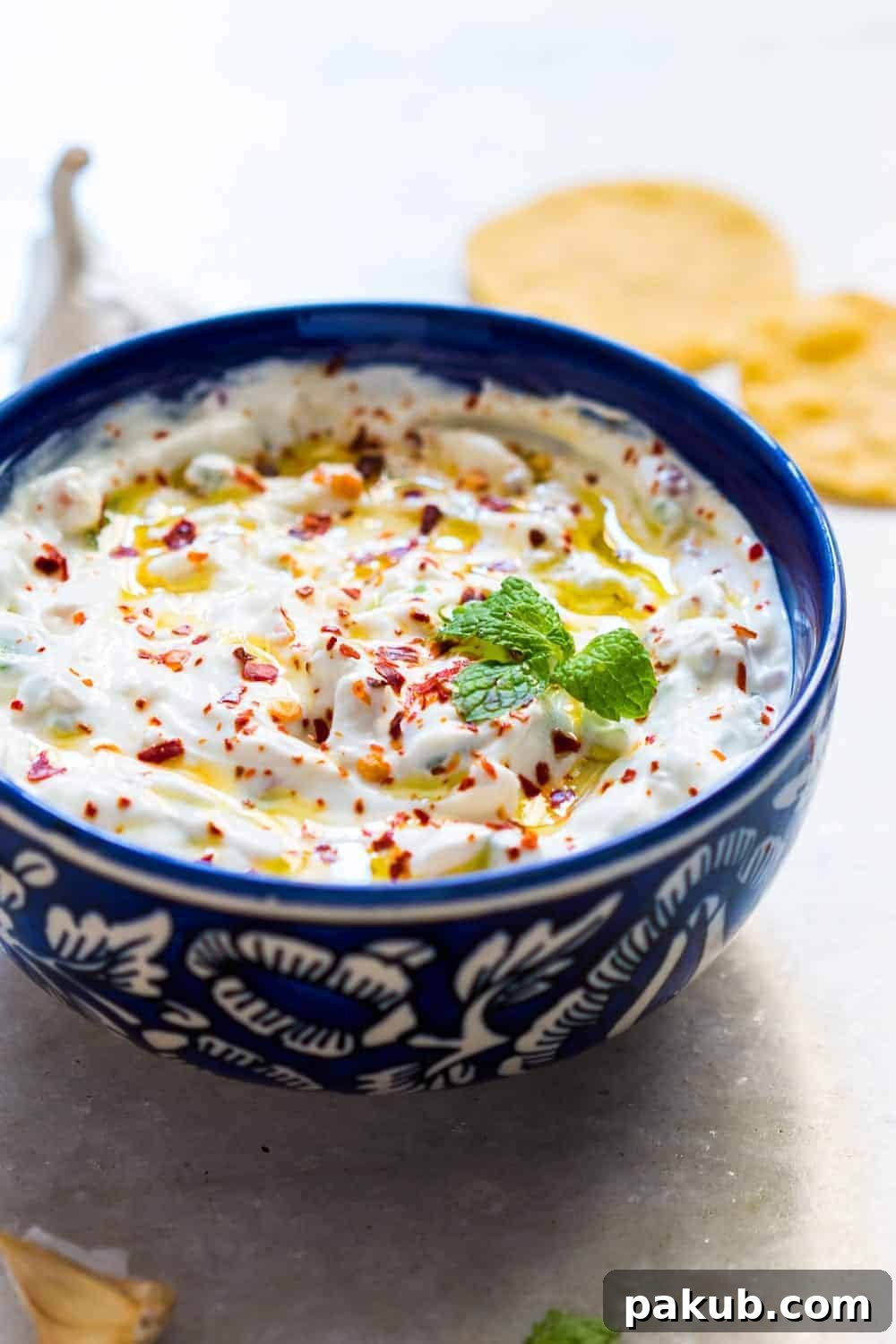 Upgrade Your Diet: 10 Simple Food Swaps 2 A light, refreshing and super addictive garlicky yogurt party dip to go with chips, wings, cutlets, fries and other finger food. Low calorie and healthy too.