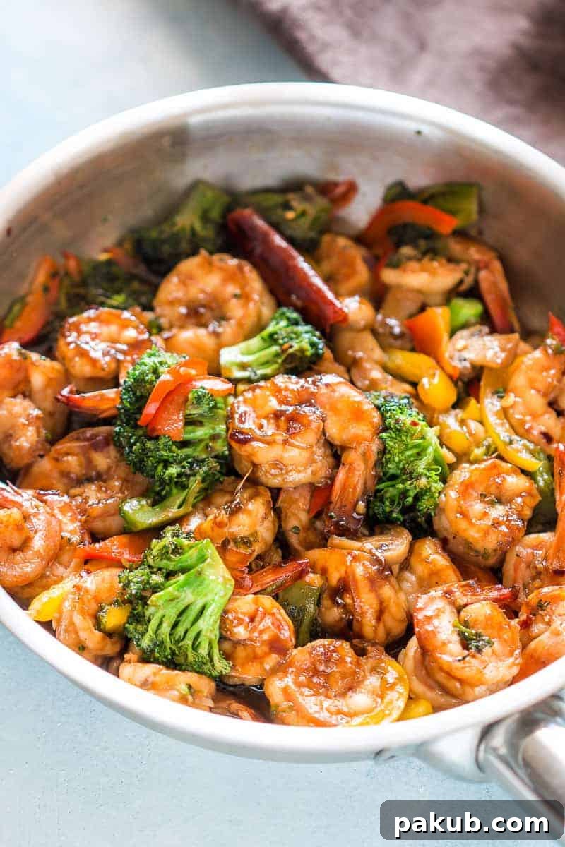 Healthy Teriyaki Shrimp Broccoli Stir Fry is ready in 30 minutes and is an easy asian recipe when you want dinner quickly.