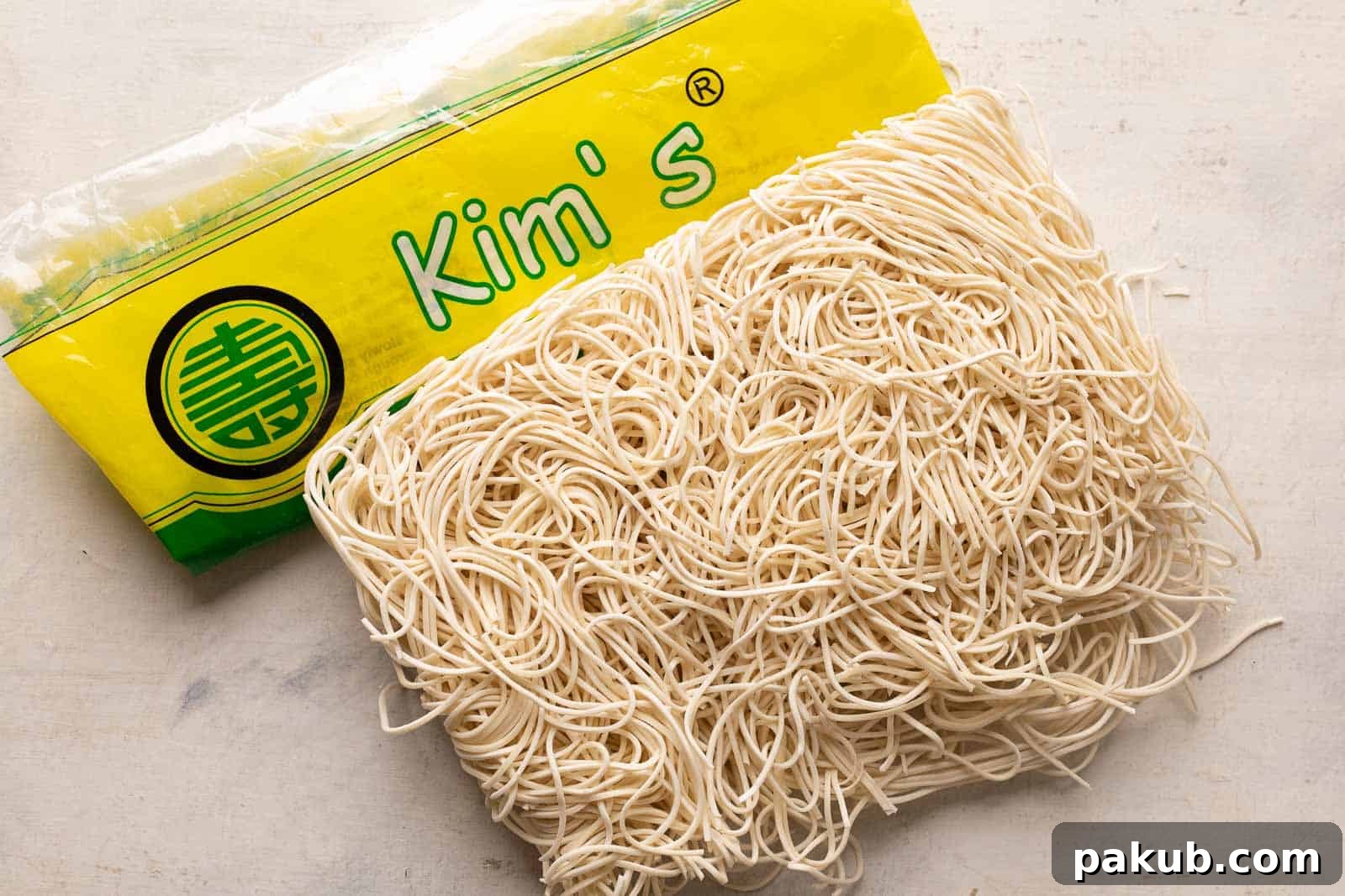 Image displaying a suitable noodle brand, specifically Hakka noodles, ideal for chow mein and homemade crispy fried noodles