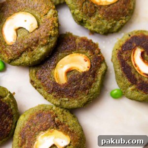 close up of hara bhara kebabs to show their texture