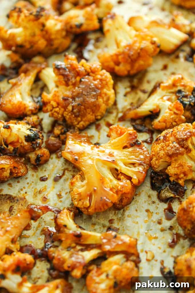 Sweet Spicy baked cauliflower - healthy cauliflower recipes