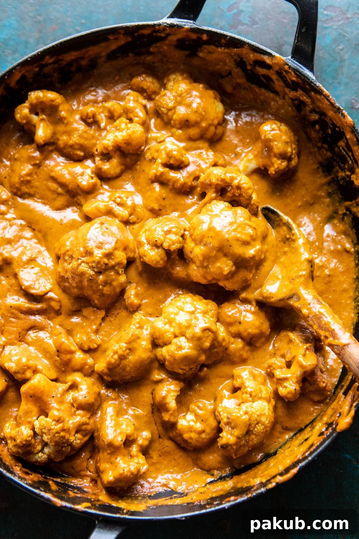 butter coconut cauliflower curry - healthy cauliflower recipes