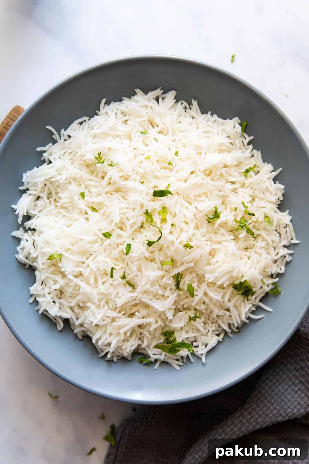 How to cook basmati rice that's served in a bowl in the picture