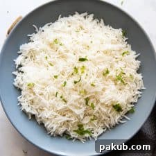 How to cook basmati rice that's served in a bowl in the picture