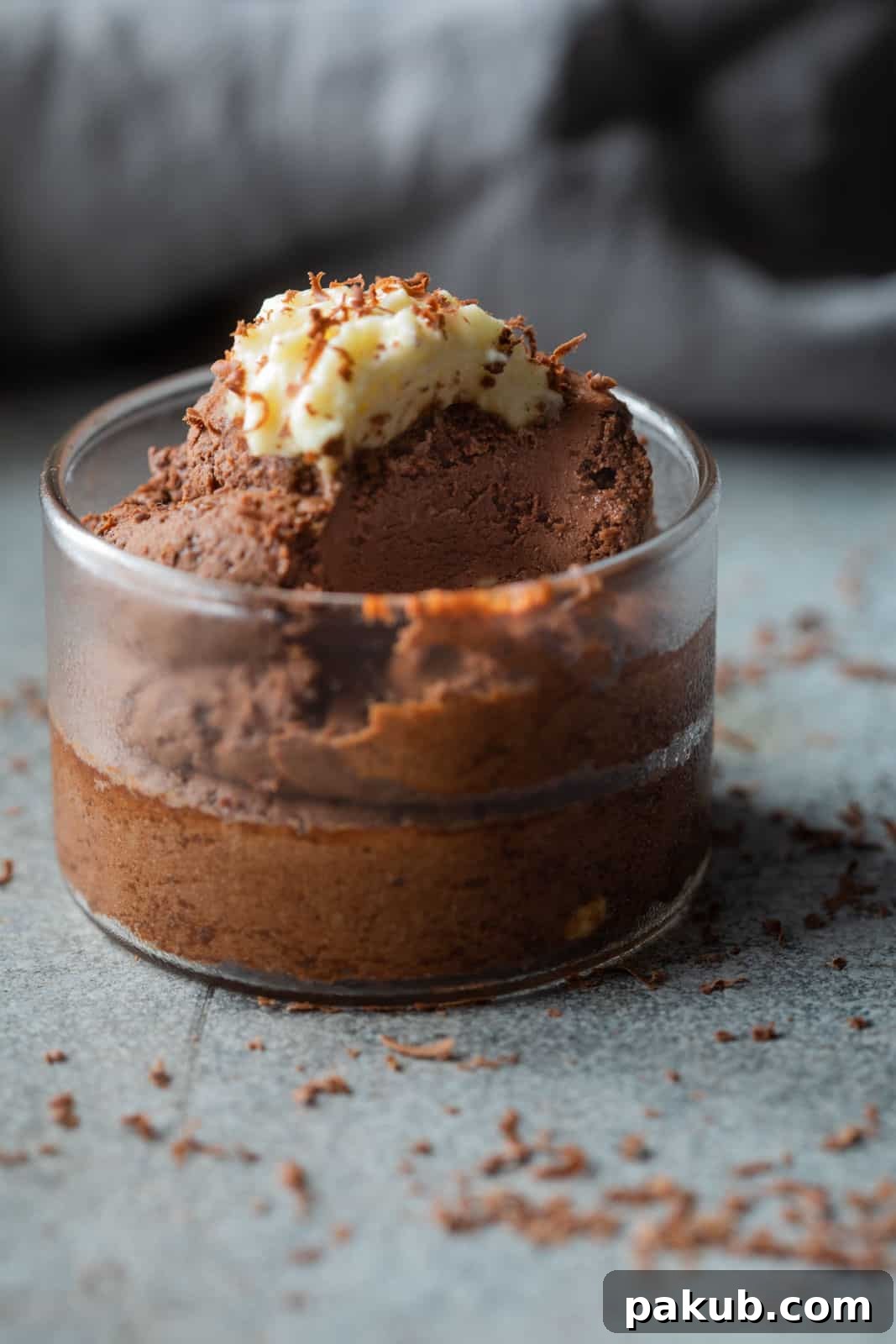 Deep Dark Eggless Chocolate Dream 3 closeup of the texture of chocolate mousse