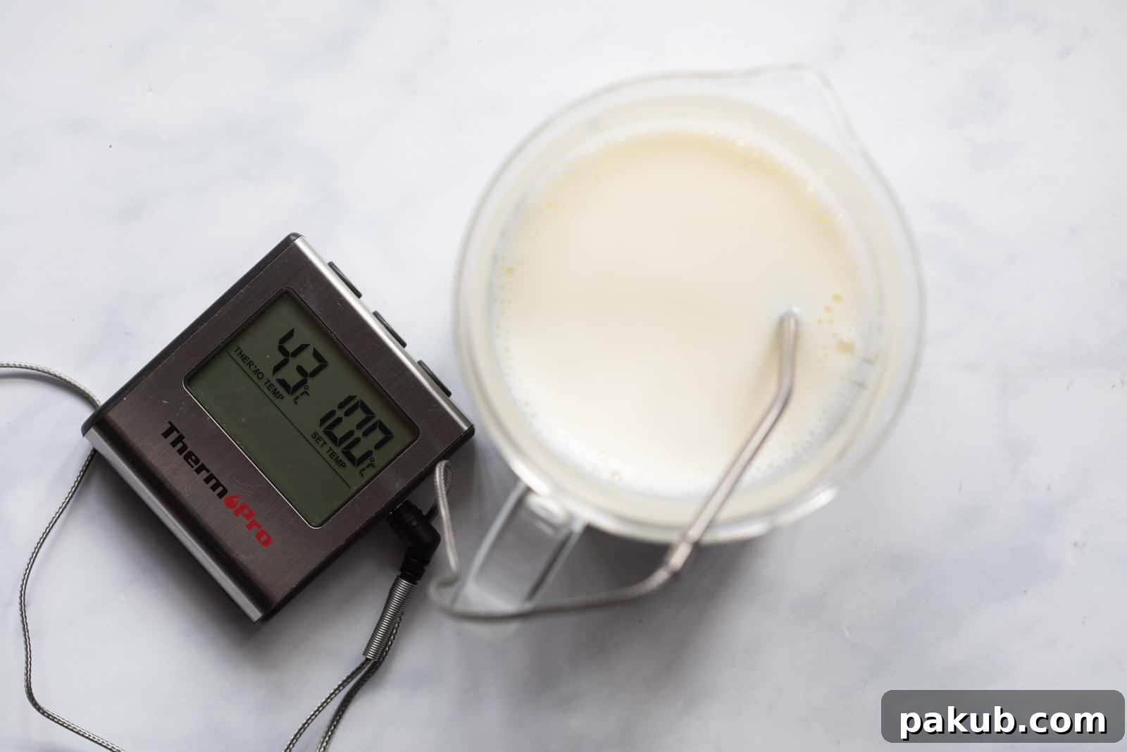 Temperature of the milk optimum for setting yogurt