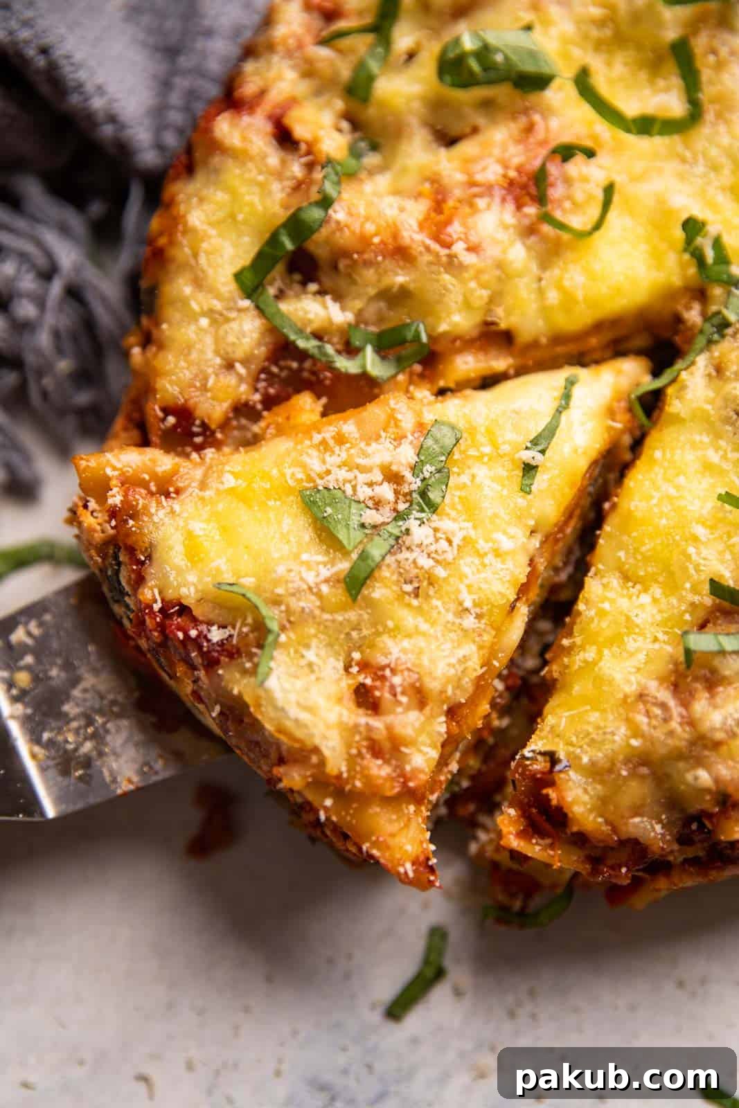 Your New Favorite Instant Pot Vegetarian Lasagna 4 Close up of a slice of lasagna cooked in the instant pot