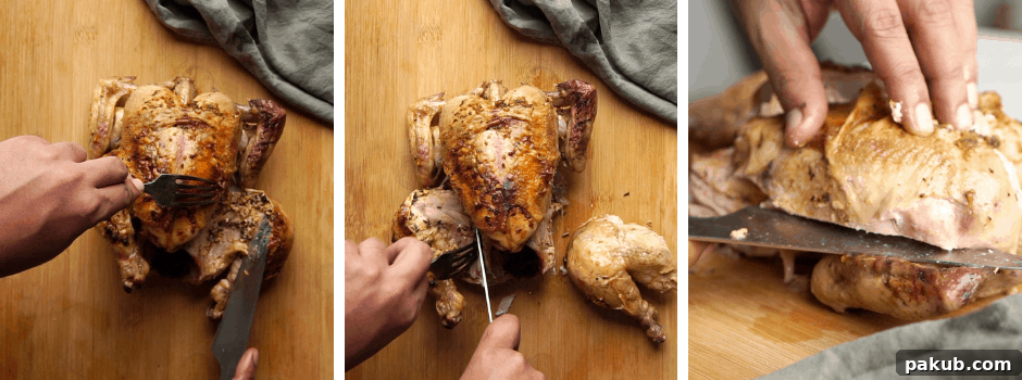 steps to carve the chicken