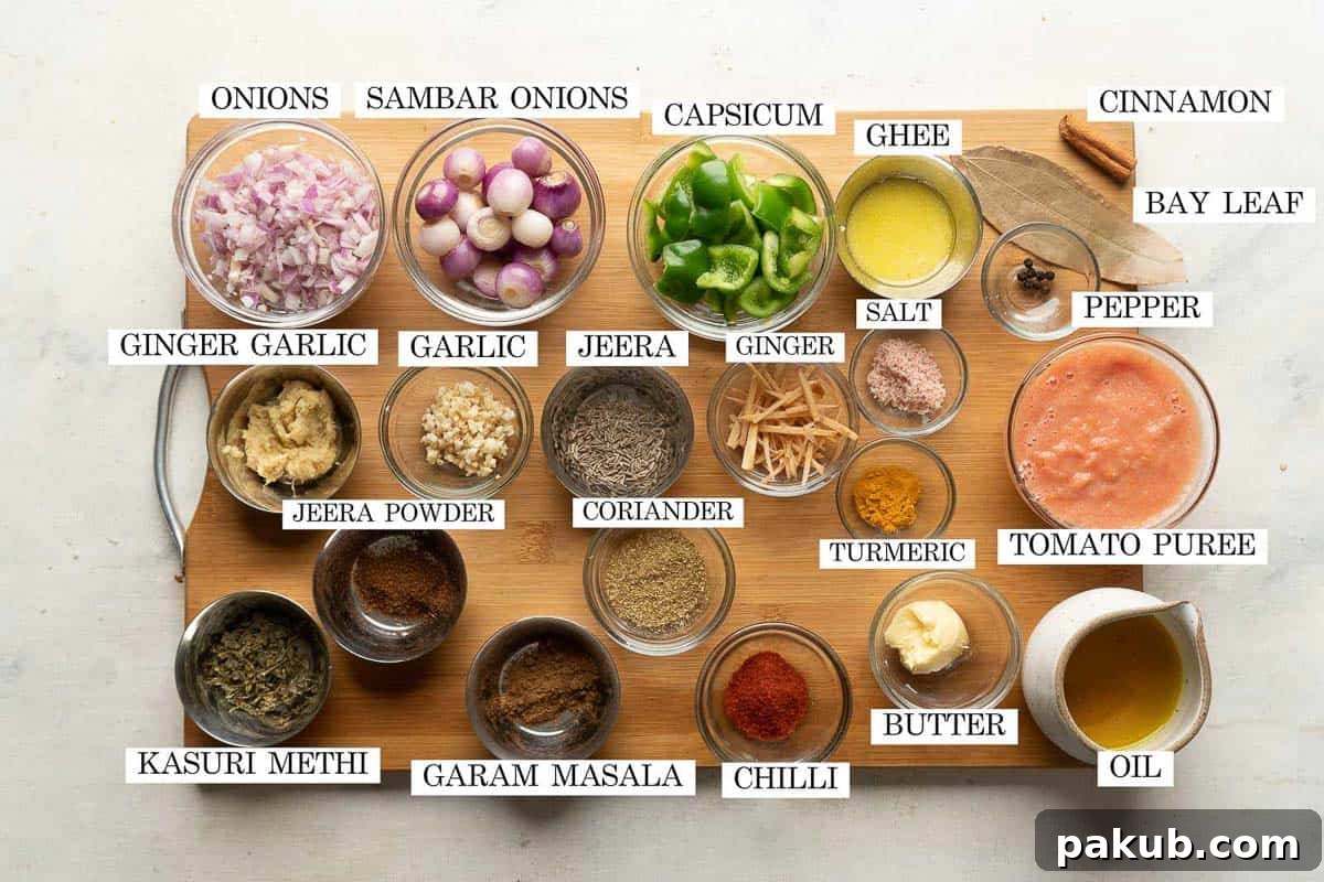 Ingredients for the karahi chicken curry