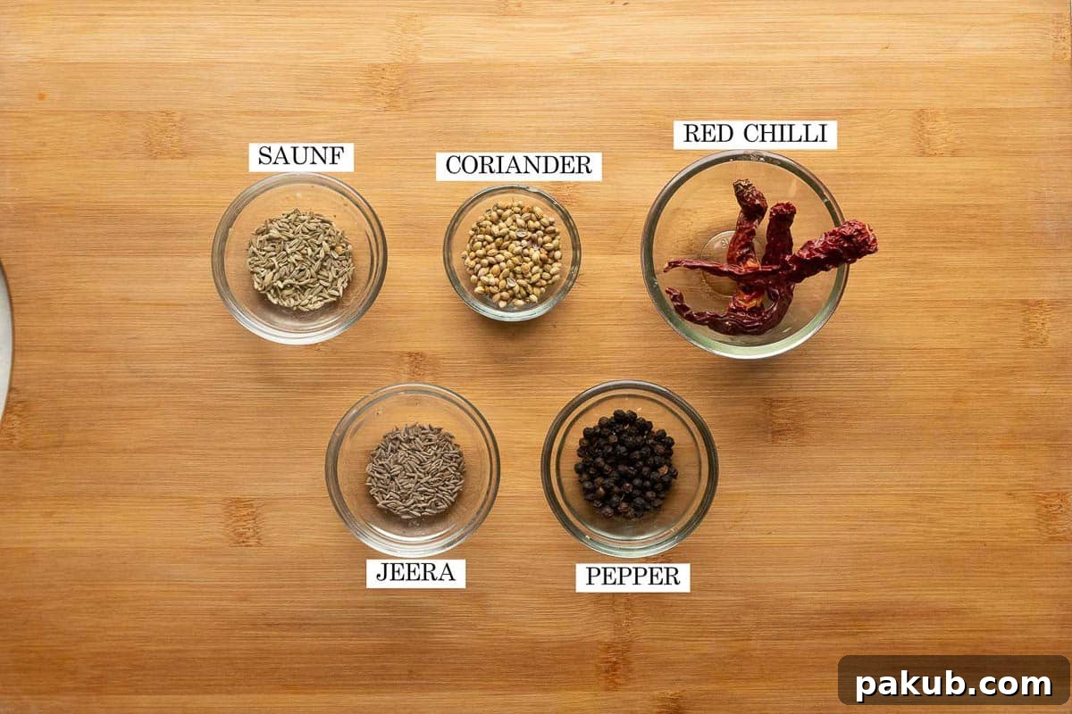 Ingredients for kadai masala