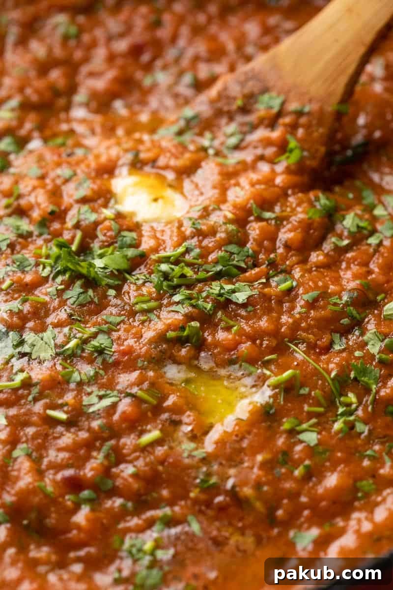Mumbai Style Pav Bhaji Recipe 7 Closeup of pav bhaji to show the buttery texture