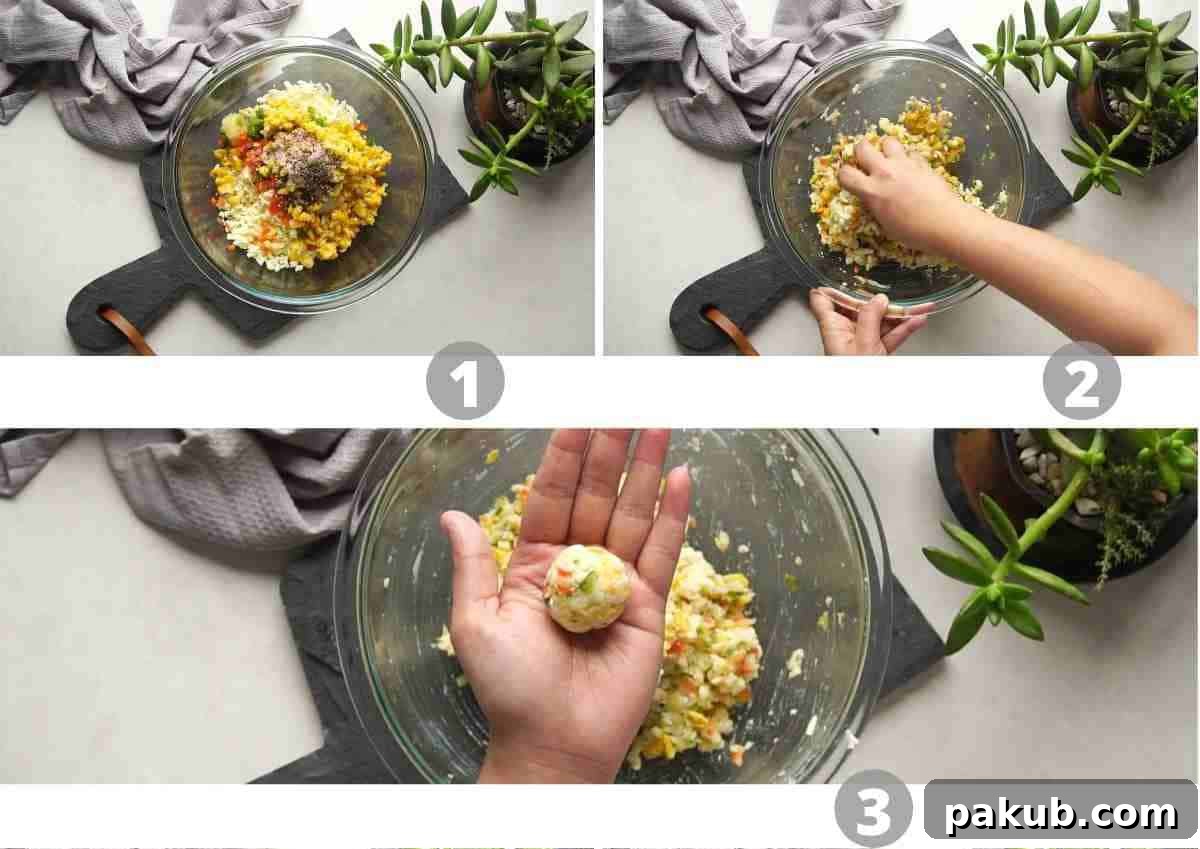 The No-Fail Secret to Amazing Cheese Balls 5 Step by step pictures showing how to make cheese ball mixture