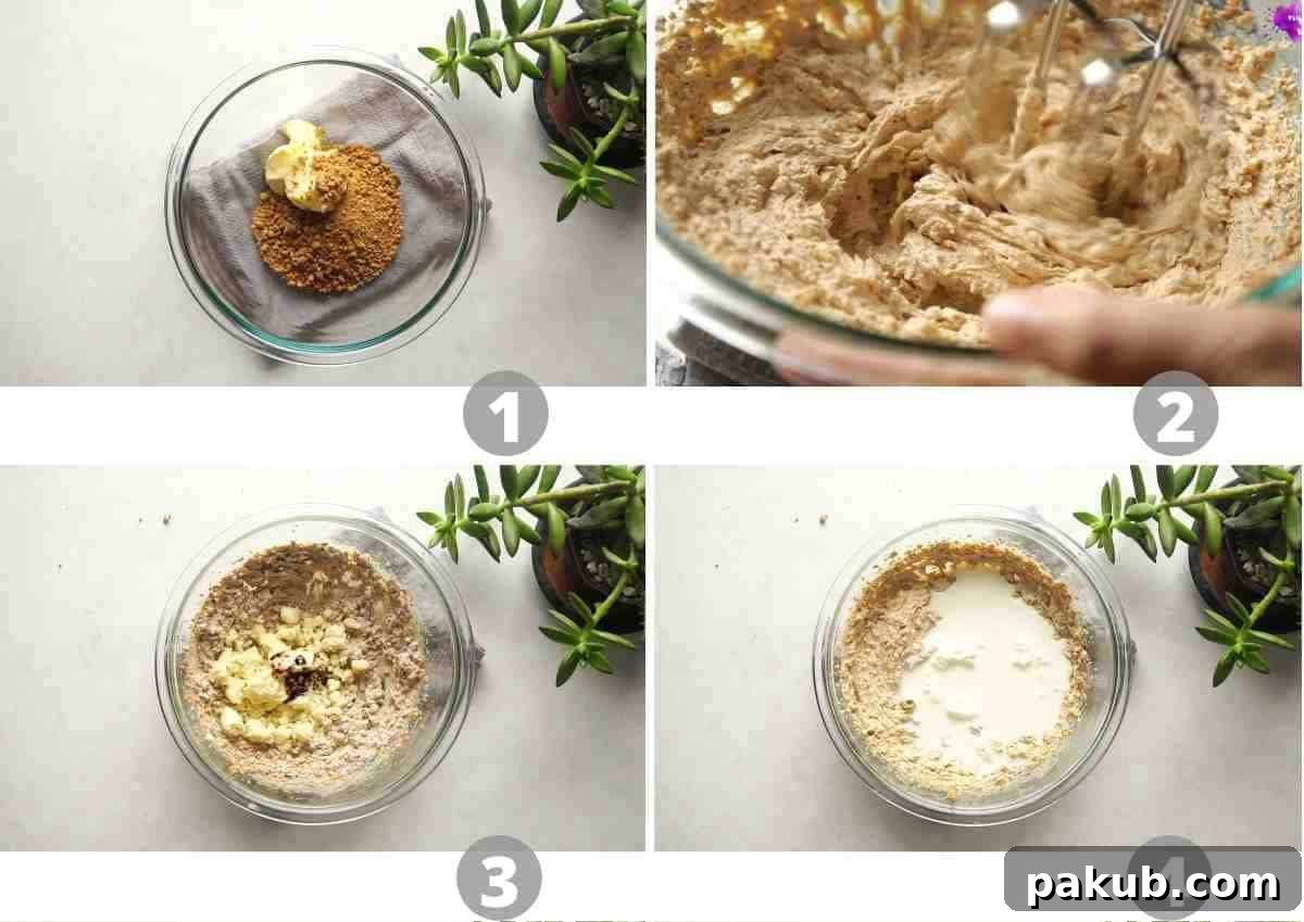 Step by step picture collage to show how to make mawa cake