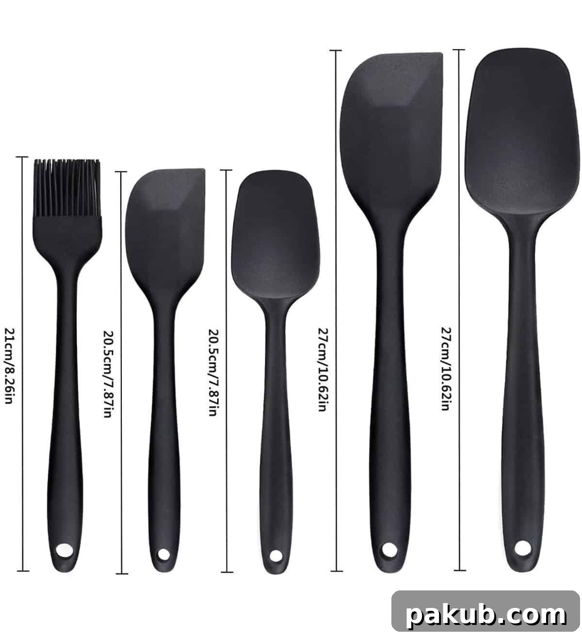 My Favorite Kitchen Workhorses of 2022 12 A collection of vibrant silicone spatulas with seamless, non-detachable handles, highlighting their flexibility, heat resistance, and hygienic design, ideal for various kitchen tasks.