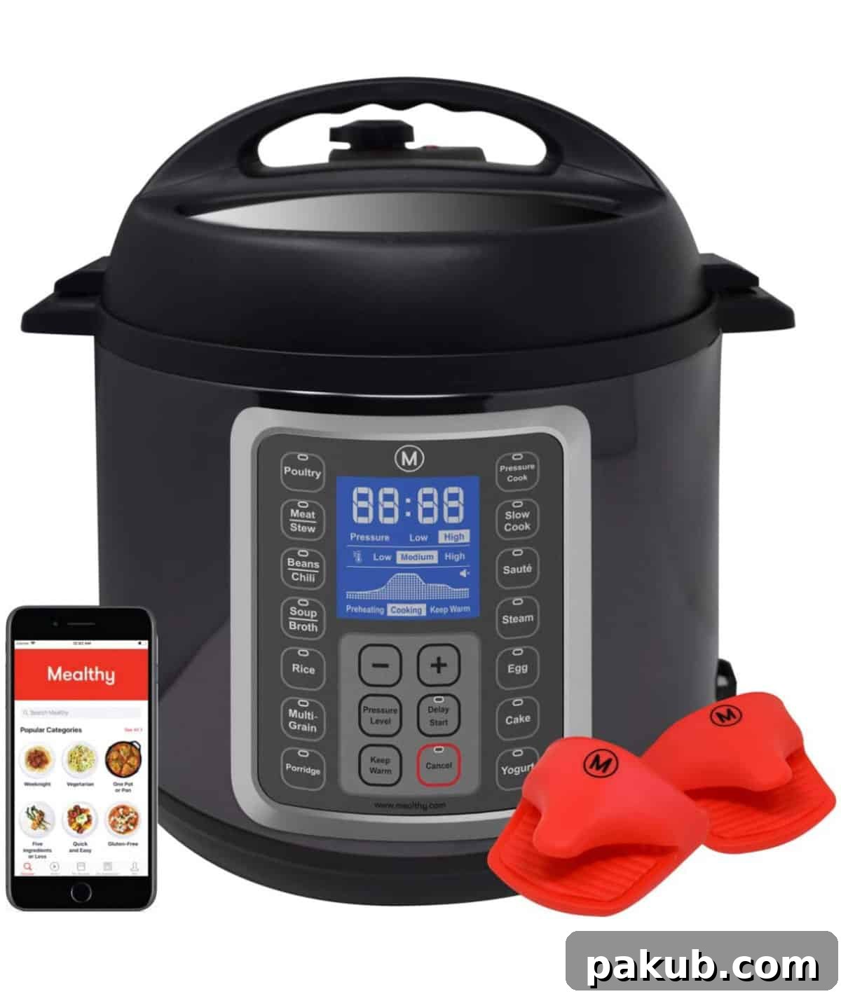 My Favorite Kitchen Workhorses of 2022 6 A modern electric pressure cooker, showcasing its digital display and sleek design, representing the convenience and versatility it brings to the kitchen.