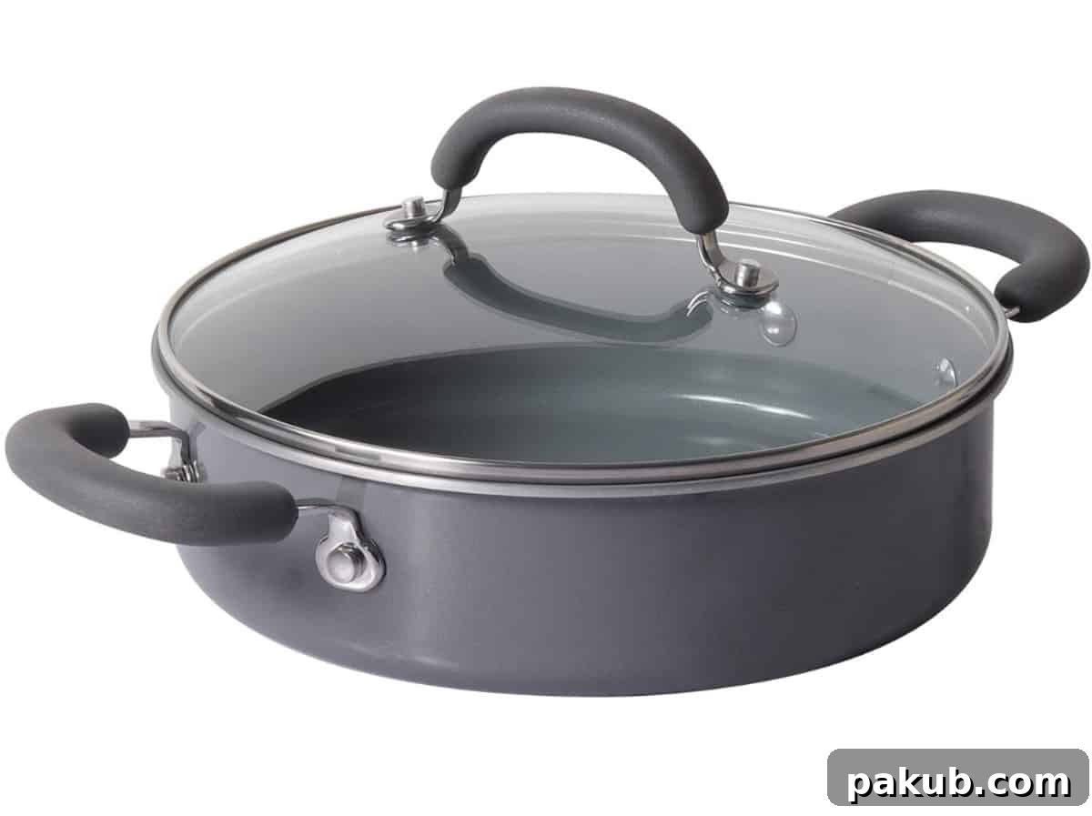 My Favorite Kitchen Workhorses of 2022 7 A set of Meyer ceramic pans, highlighting their non-toxic, non-stick surface and durable construction, ideal for healthy and efficient cooking.