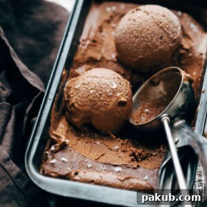 Decadent scoops of Baileys Chocolate Ice Cream, perfectly portioned and ready to be enjoyed.