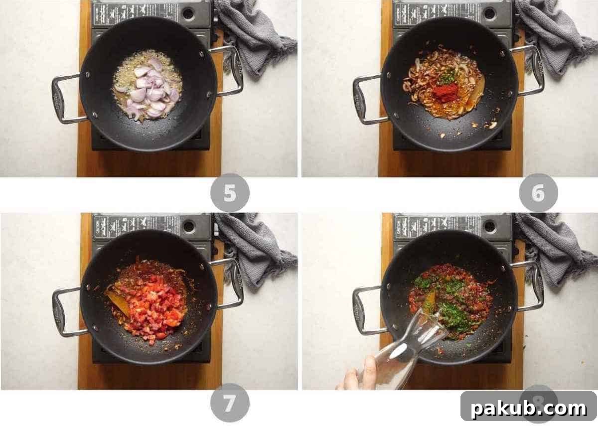Step-by-step picture collage showing how to make Langar wali Dal