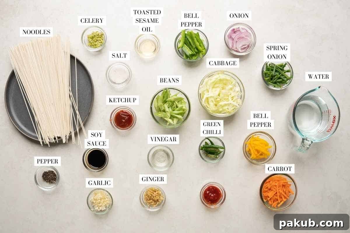 ingredient shot for veg spring rolls